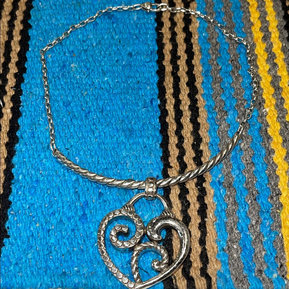 Brighton Silver Swirl Heart Necklace